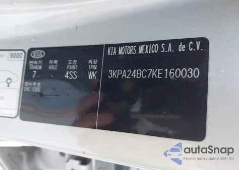 2019 Kia Rio z USA, uszkodzony, nr VIN 3KPA24BC7KE160030